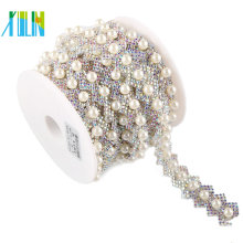 Costume Pearl Strass Crystal Rhinestone Pearl Cup Adornos de plástico